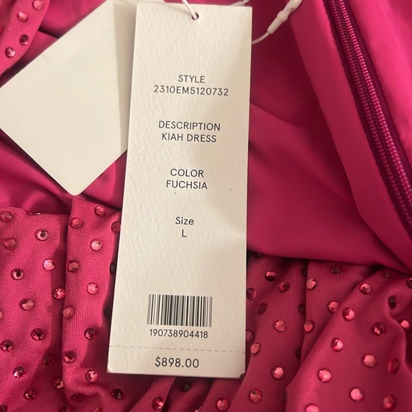 Veronica Beard Kiah Rhinestone Plunge Neck Long Sleeve High-Low Maxi Dress - Picture 4 of 10